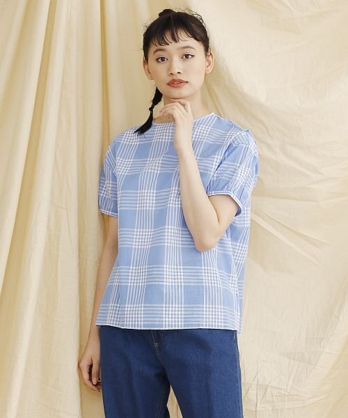 スカーフ付きチェック柄ブラウス 502516710 メルローイキュウ