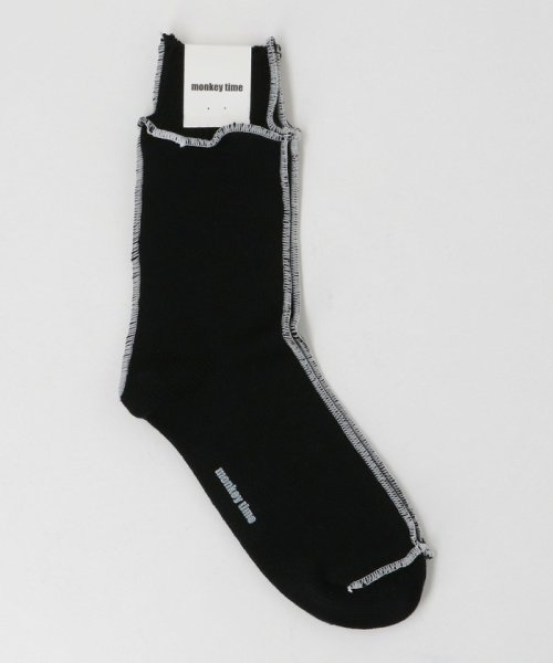 monkey time(モンキータイム)/＜monkey time＞ LOCK SEWING SOCKS/ソックス/BLACK