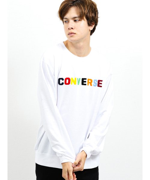 m.f.editorial(エムエフエディトリアル)/【WEB販売】コンバース/CONVERSE 裏毛フォト クルーネックプルオーバー/アイボリー