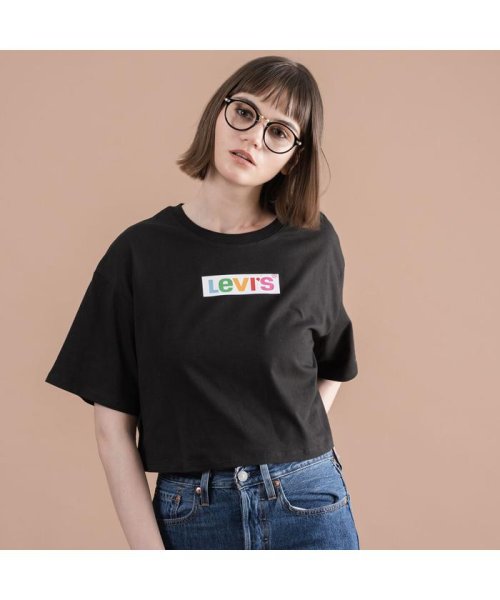 Levi's(リーバイス)/グラフィックオーバーサイズTシャツ RAINBOW BOX TAB METEORITE/BLACKS