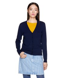 BENETTON (women)(ベネトン（レディース）)/バージンウールVネックカーディガン/ネイビー