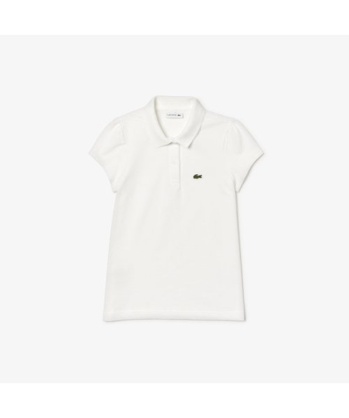 LACOSTE KIDS(ラコステ　キッズ)/GIRLS スカラップカラー ミニピケポロシャツ/ホワイト