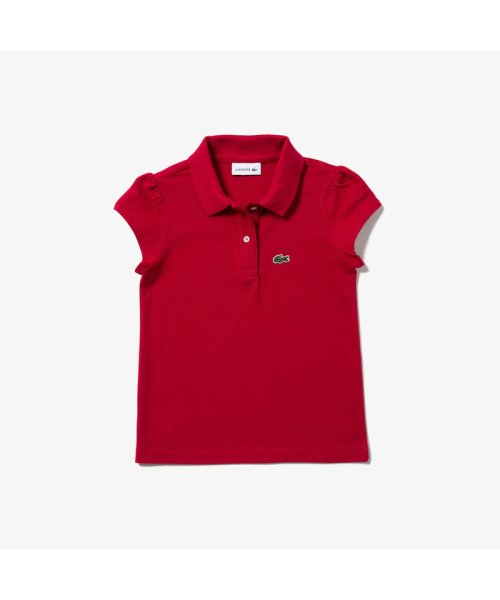 LACOSTE KIDS(ラコステ　キッズ)/GIRLS スカラップカラー ミニピケポロシャツ/レッド