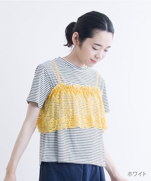 レースキャミ付きtシャツ 502541534 メルロー Merlot Magaseek レースキャミ付きtシャツ 502541534 メルロー Merlot Magaseek