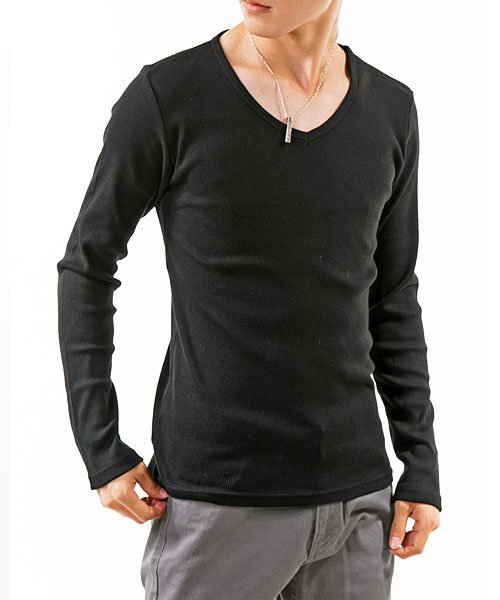 クーポン セール 15 Off テレコ素材vネック長袖ロングカットソーtシャツ トップイズム Topism Magaseek