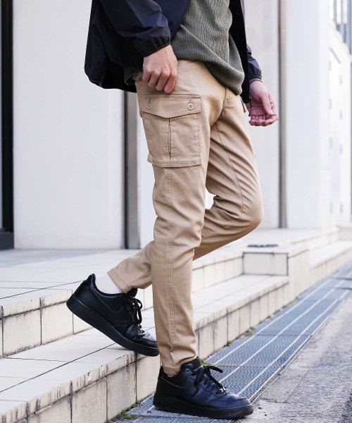 セール ストレッチスリムカーゴパンツ カーゴパンツ ストレッチ スキニー メンズ カーゴ パンツ ワークパンツ ジギーズショップ Jiggys Shop Magaseek