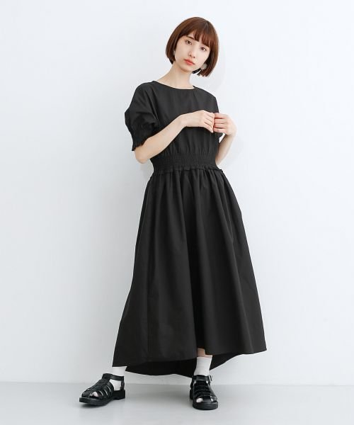 シャーリングコットンワンピース メルロー Merlot Magaseek