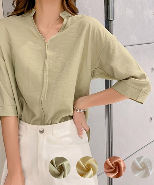 Vネック ブラウス スキッパー シャツ ミニミニストア Miniministore Magaseek Vネック ブラウス スキッパー シャツ ミニミニストア Miniministore Magaseek