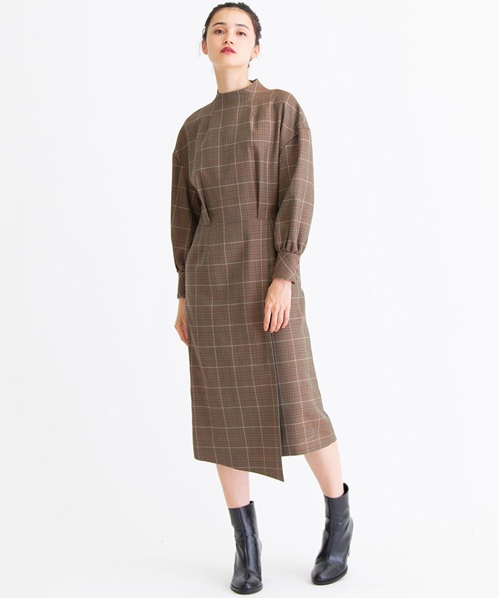 セール グレンチェックワンピース ランバンオンブルー Lanvin En Bleu Magaseek
