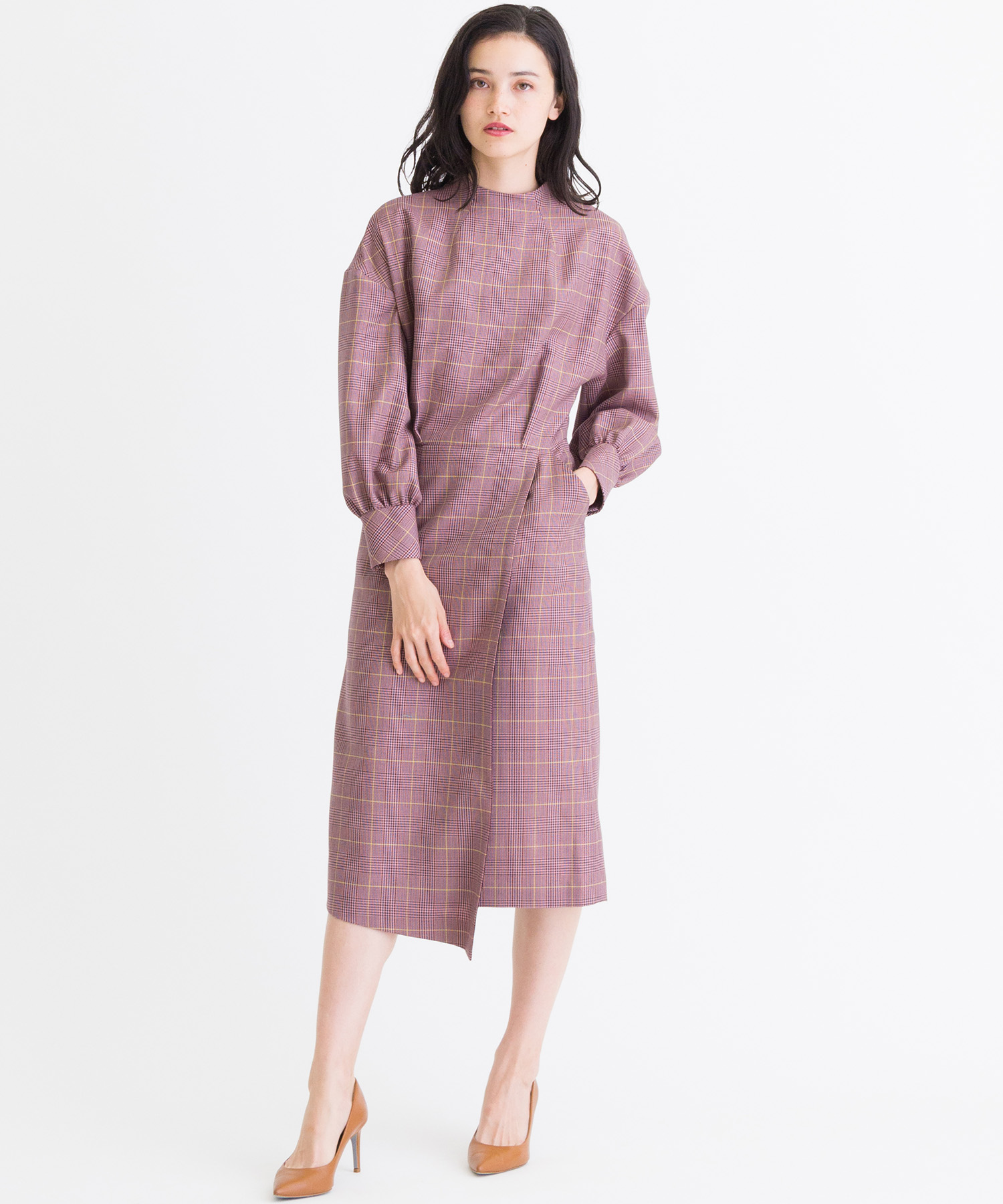 セール グレンチェックワンピース ランバンオンブルー Lanvin En Bleu Magaseek