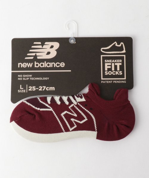 green label relaxing(グリーンレーベルリラクシング)/＜New Balance（ニューバランス）＞スニーカー柄 ソックス/WINE