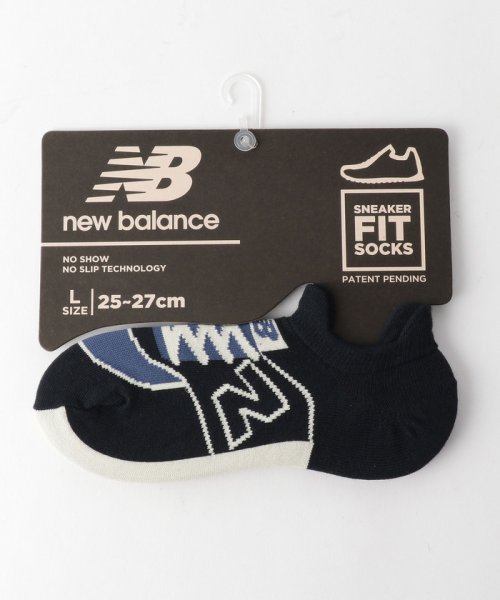 green label relaxing(グリーンレーベルリラクシング)/＜New Balance（ニューバランス）＞スニーカー柄 ソックス/NAVY