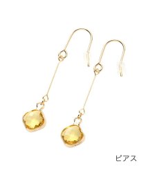 cream dot/多面カットひし形の華奢メタルバーピアス/イヤリング/502570653