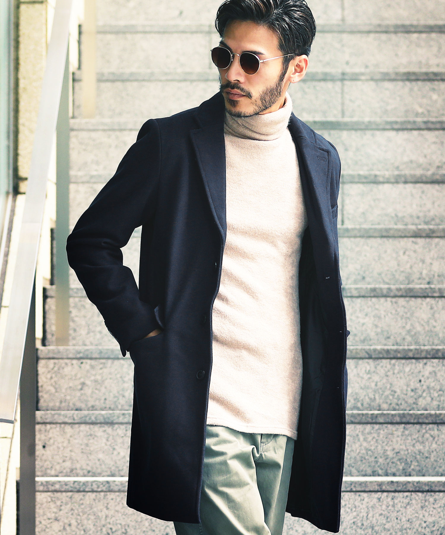 anuans グレンチェックウールチェスターコート （21000/1件） | pick