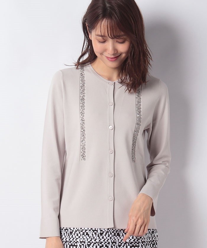 セール Ana ビーズ刺繍カーディガン マダム ジョコンダ Madam Joconde Magaseek