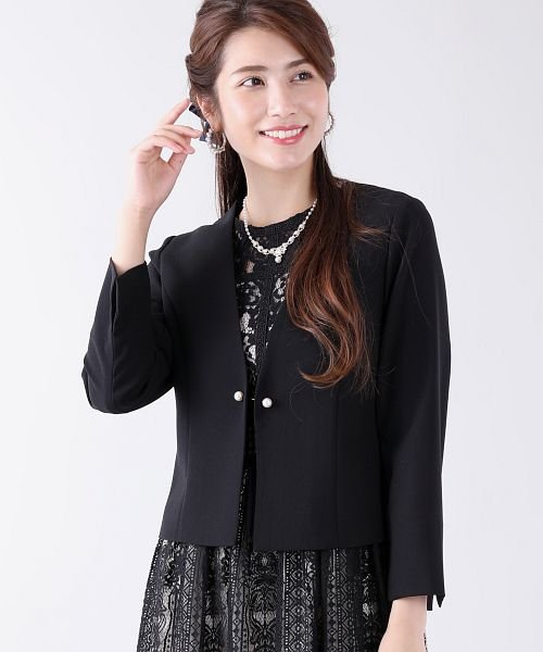 パールピン付きボレロジャケット 結婚式ワンピース 成人式 二次会 謝恩会 セレモニー フォーマルドレス ブルーイースト Blueeast Magaseek