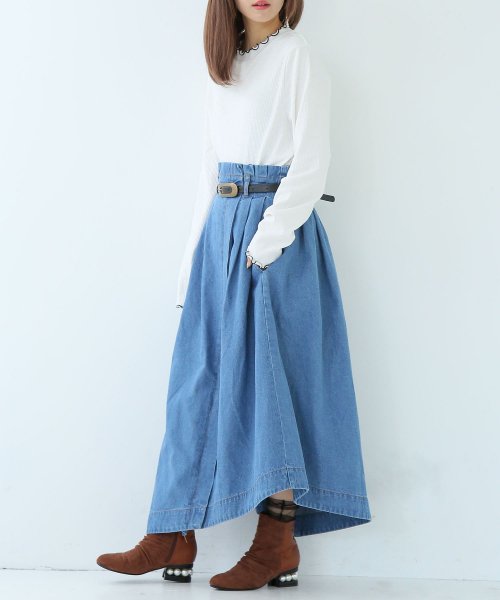 セール 38 Off 3wayサス付きデニムロングスカート オシャレウォーカー Osharewalker Magaseek