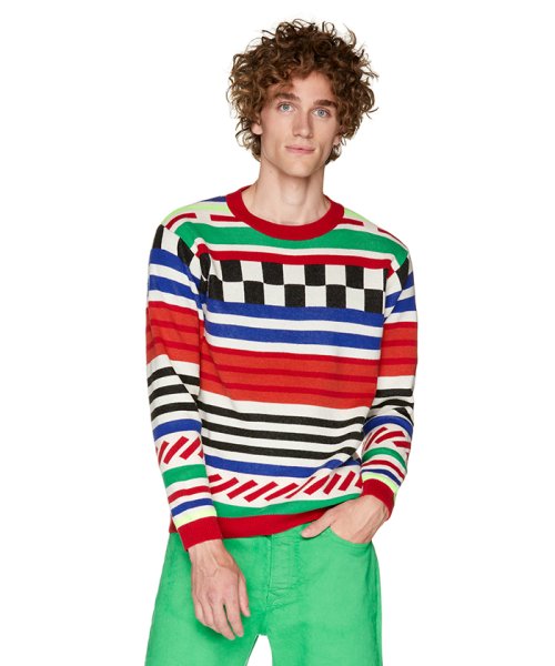 セール オルテガマルチカラーニット セーター ベネトン メンズ Benetton Mens Magaseek