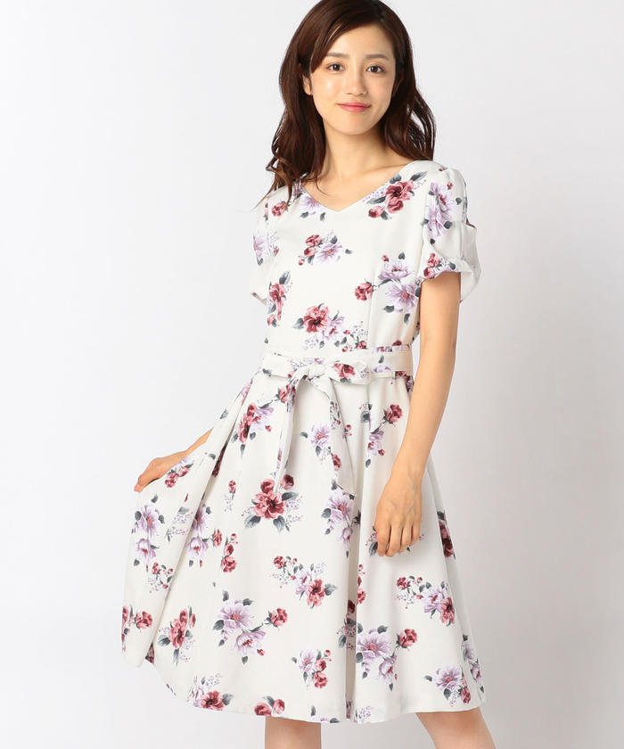 セール 74 Off 花柄配色ベルトワンピース ミッシュマッシュ Misch Masch Magaseek