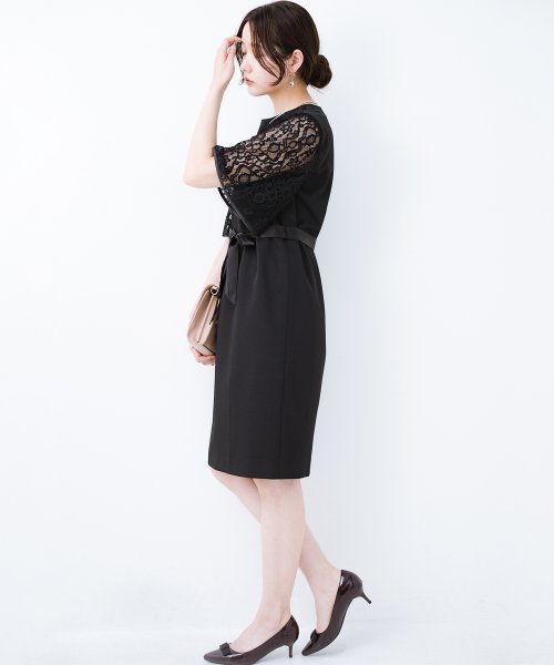 結婚式や二次会に便利 これさえあればもう困らない 袖レースがかわいいウエストリボンワンピース ハコ Haco Magaseek