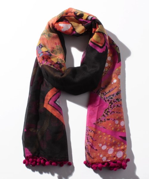 Desigual(デシグアル)/ACCESSORIES FABRIC RECTANGLE FOULARD/ブラック系