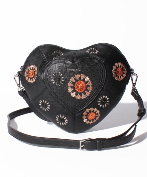 Desigual(デシグアル)/BOLS FLOWER HEART BODY BAG/ブラック系