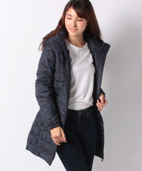 Desigual(デシグアル)/WOMAN WOVEN PADDED LONG OVERCOAT/ブルー系