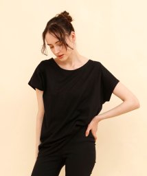 aimoha(aimoha（アイモハ）)/フレンチスリーブコットンTシャツ/ブラック