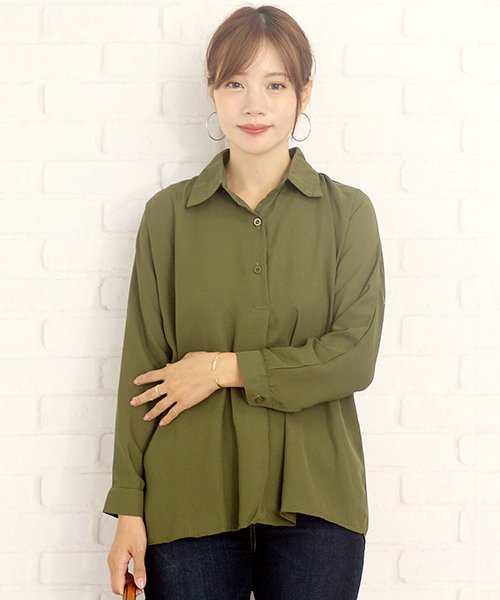 セール ゆったりロングシャツ韓国ファッションレディース通気性動きやすい上品ふんわり Vl 5258 S S アミュレット Amulet Magaseek
