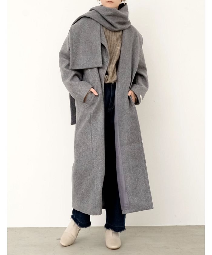 大hitチェスターコート2019aw仕様でリバイバル マフラー付きフェイク