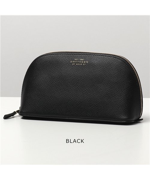 SMYTHSON(スマイソン)/PANAMA COSMETIC CASE 1012823 レザー コスメポーチ メイクケース 小物入れ BLACK レディース/BLACK