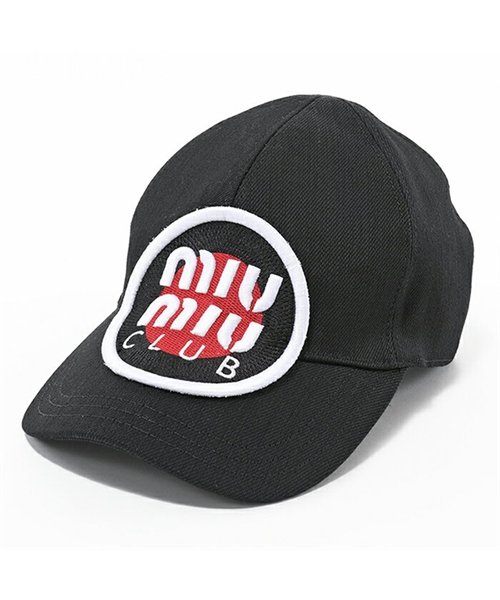 MIUMIU(ミュウミュウ)/miumiu ミュウミュウ 5HC274 AJ6 F0002 DENIM ベースボールキャップ 帽子 スポーツ 立体刺繍 カラーNERO/NERO