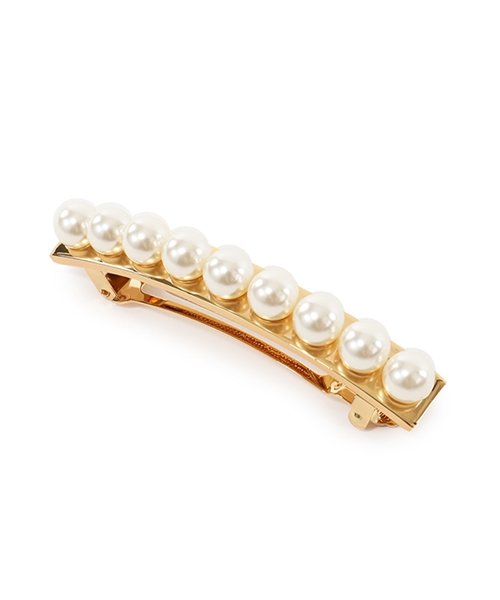 France Luxe(フランスラックス)/Pearl and Metal Barrette 5644 パール スモール バレッタ 髪留め ヘアーアクセサリー カラー2色/Gold