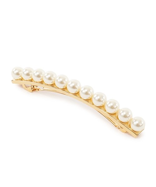 France Luxe(フランスラックス)/Pearl and Metal Long & Skinny Barrette 5645 パール ロング バレッタ 髪留め ヘアーアクセサリー カラー2色/Gold