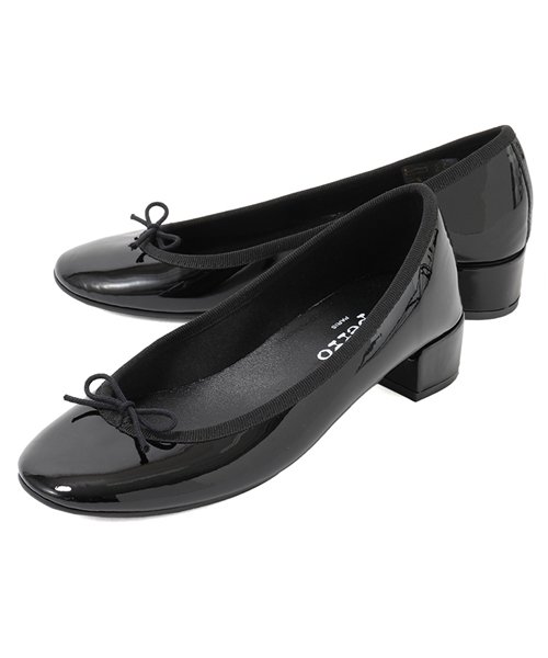 Repetto(レペット)/V080VLUX LOU DERBY パテントレザー ルーダービー バレエシューズ パンプス ミドルヒール ミティックゴムライン カラー410/Noir/ブラック