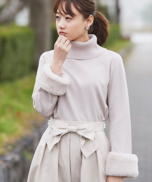 セール 2way袖ファー付きタートルネックニットプルオーバー トッコクローゼット Tocco Closet Magaseek