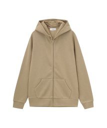 MAC HOUSE(women)(マックハウス（レディース）)/Navy ネイビー 裏起毛 ジップパーカー MH897－717/ベージュ