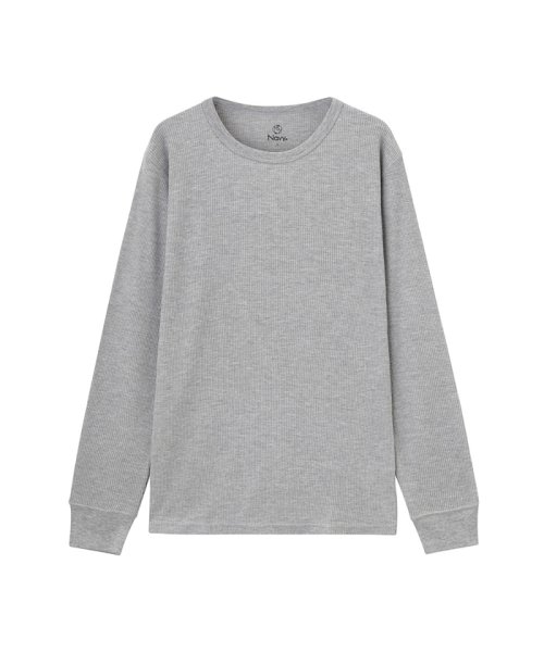 MAC HOUSE(men)(マックハウス（メンズ）)/Navy ネイビー ワッフル ロングTシャツ MH/03649FW/グレー