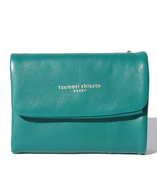 tsumori chisato CARRY(ツモリチサトキャリー)/フレンチラム　三つ折り財布/グリーン