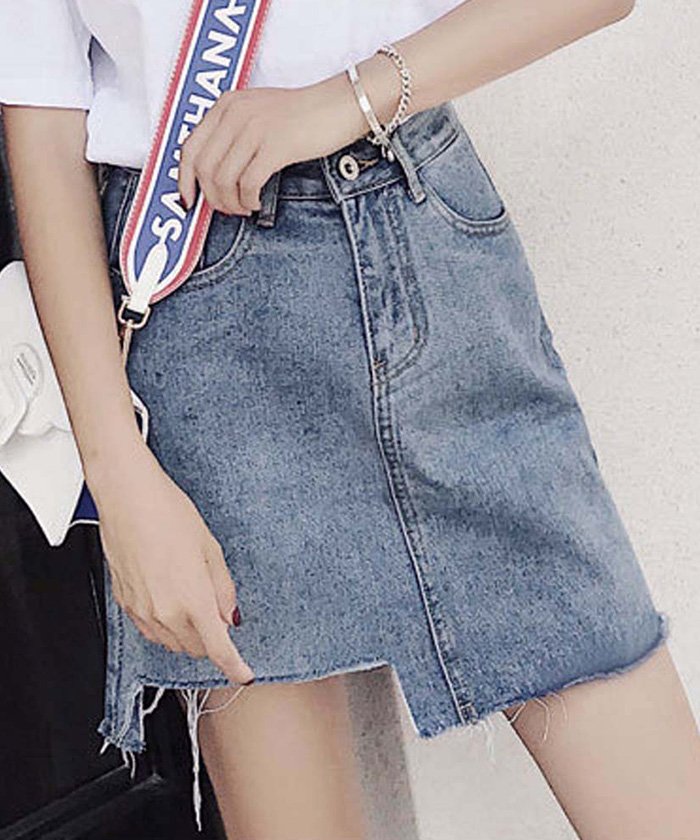 セール デニムスカート レディース ハイウエスト Aラインスカート 着やせ 膝上丈 スカート ミニミニストア Miniministore Magaseek