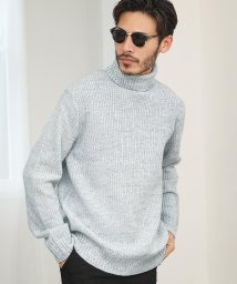 JIGGYS SHOP(ジギーズショップ)/クルーネック＆タートルネック 畦編みニット / ニット セーター メンズ 厚手 ハイネック タートルニット/ライトグレー系1