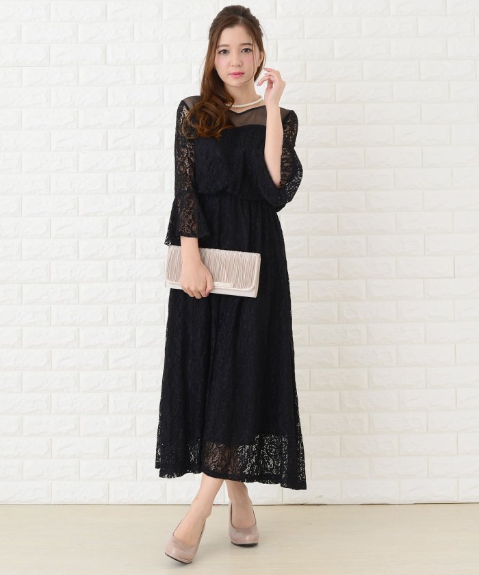 デコルテチュール 総レースフレア袖ロングワンピース ドレス レースレディース Lace Ladies Magaseek デコルテチュール 総レースフレア袖ロングワンピース ドレス レースレディース Lace Ladies Magaseek