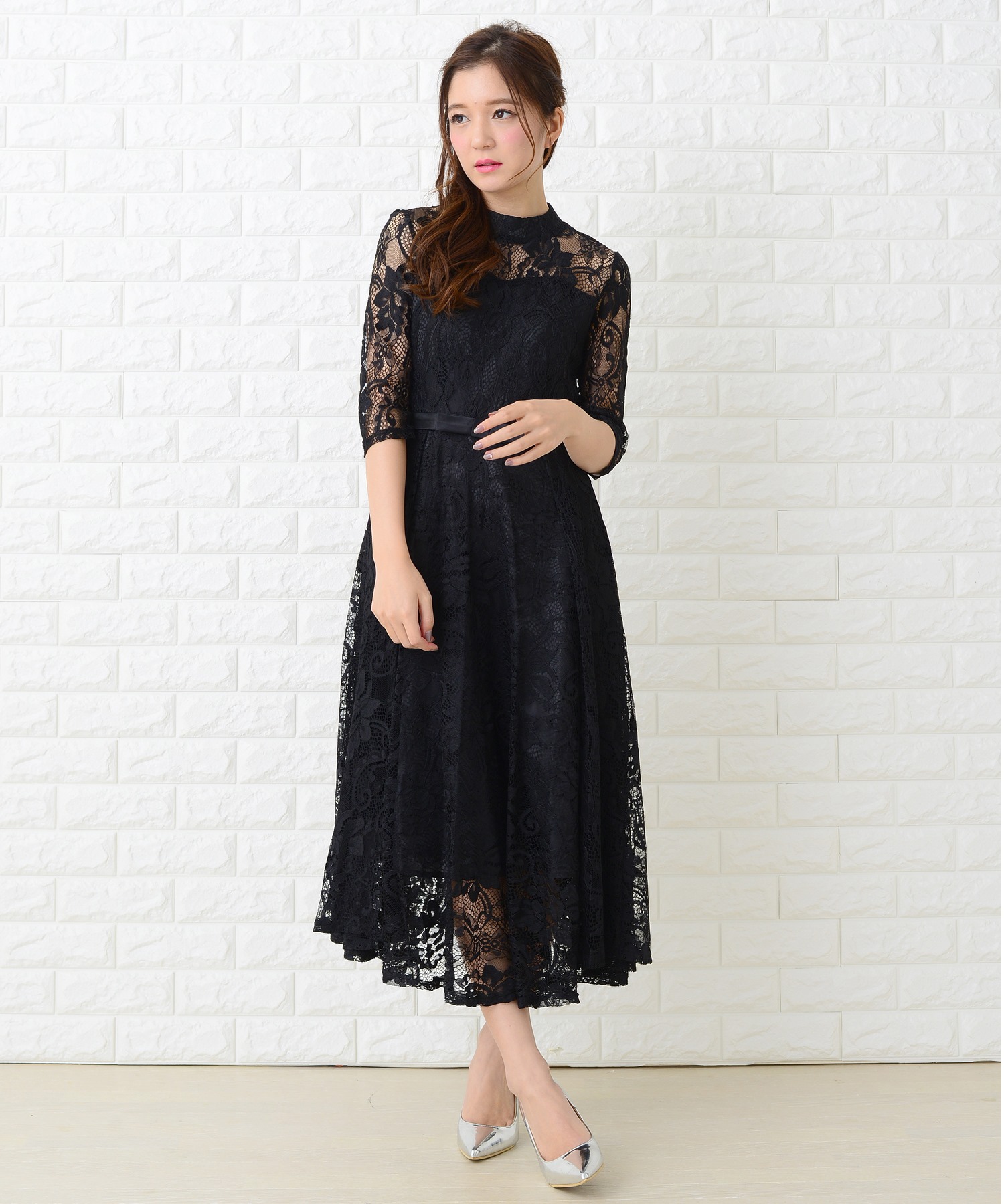 ★ANNA SUI アナスイ★総レース 黒レース ワンピース(2)★