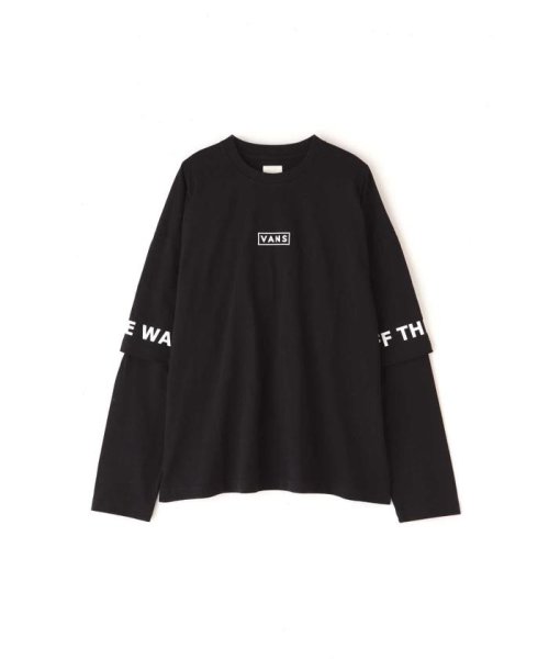 ROSE BUD(ローズバッド)/レイヤード風ロングTシャツ/ブラック
