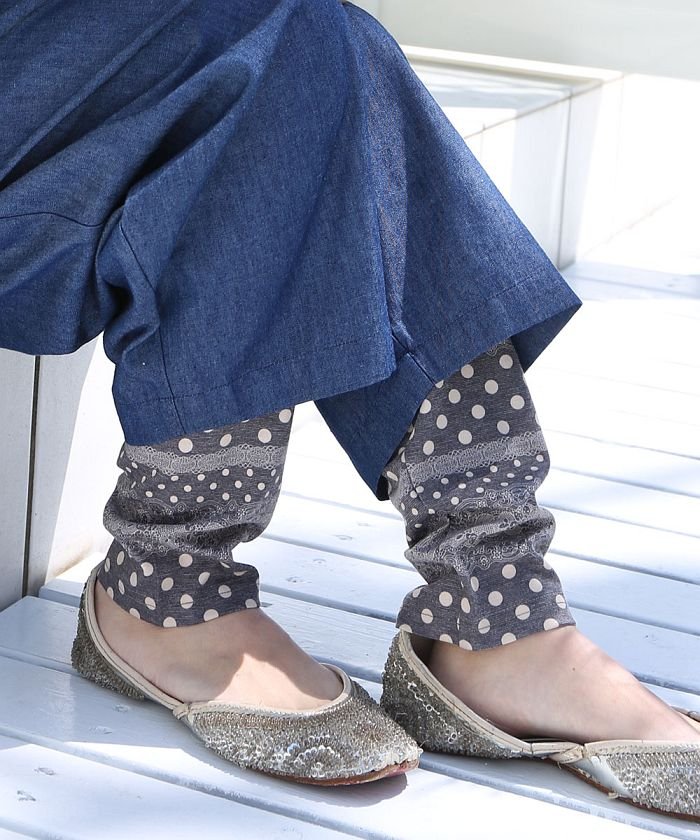 N Orドット お洒落レースプリントレギンス 502639739 オシャレ