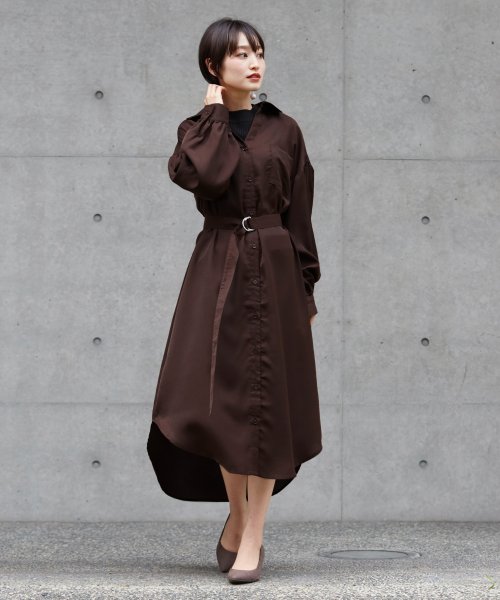 ベルト付とろみシャツワンピ Happy急便 By Verita Jp Happy Exp Magaseek