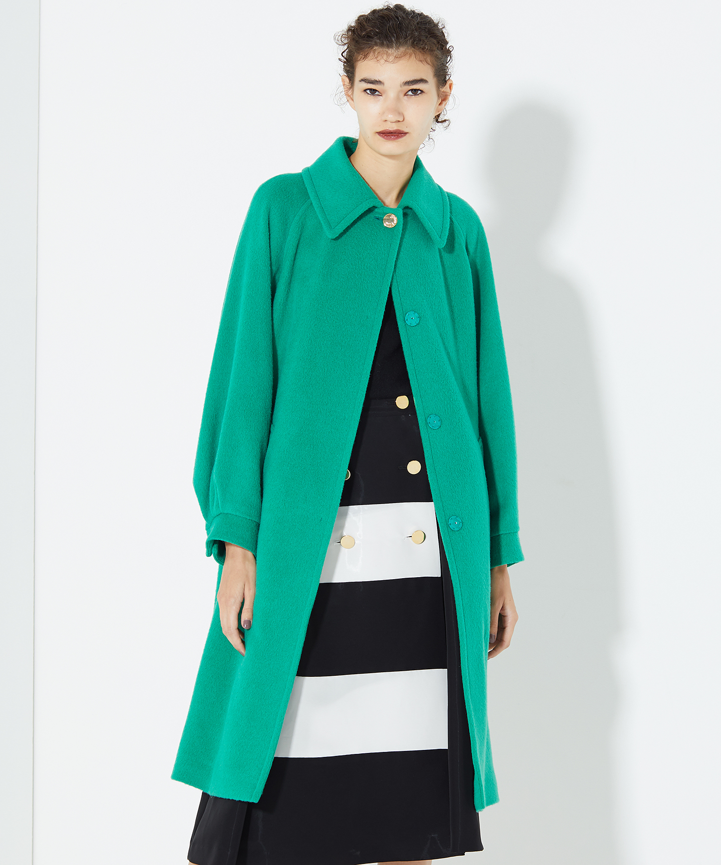 グレースコンチネンタルダイアグラムステンカラーロングコート36