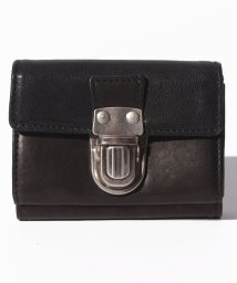 PATRICK STEPHAN(パトリックステファン)/Leather trifold wallet ’cartable’/ブラック×シルバー