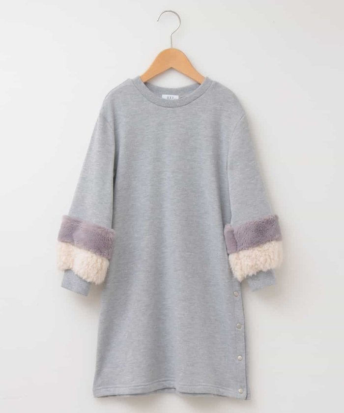 セール 140 150 袖ファー裏毛トレーナーワンピース アー ヴェ ヴェキッズ A V V Kid S Magaseek