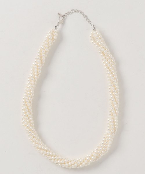 ねじりデザインイミテーションパールショートネックレス レースレディース Lace Ladies Magaseek